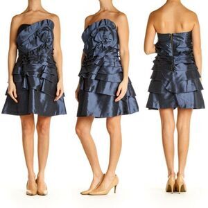 Bcbgeneration Blue Solid Cocktail Fit &Flare Dress